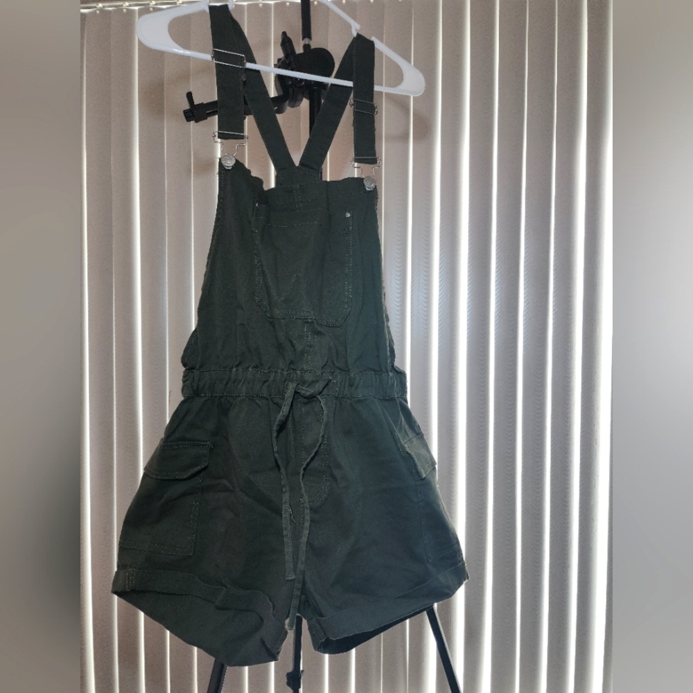 Army Green Shorts Overalls